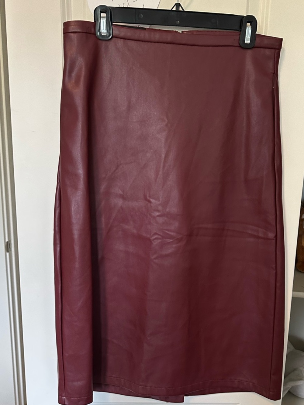 Joe's Jeans Burgundy Faux Leather Midi Skirt